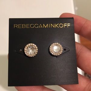 Rebecca Minkoff Stone Gold Earrings Brand New